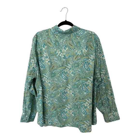 Cotton Ginny Vintage Pearl Snap Paisley Button Down Shirt - Plus Size Large - Picture 2 of 10